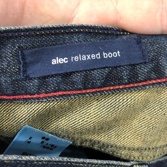 Paper Denim & Cloth Alec Relaxed Bootcut Jeans Mens 36 Blue Dark Wash Button Zip - Picture 7 of 8